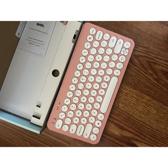 Pink Compact Wireless Keyboard, New In Opened Box, Surf Onn. USB Plug Connection - Picture 3 of 6